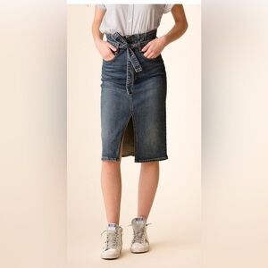 BNWT Veronica Beard Denton Denim Corset Skirt Size XS/0/25-26 $428 Stretch MIDI